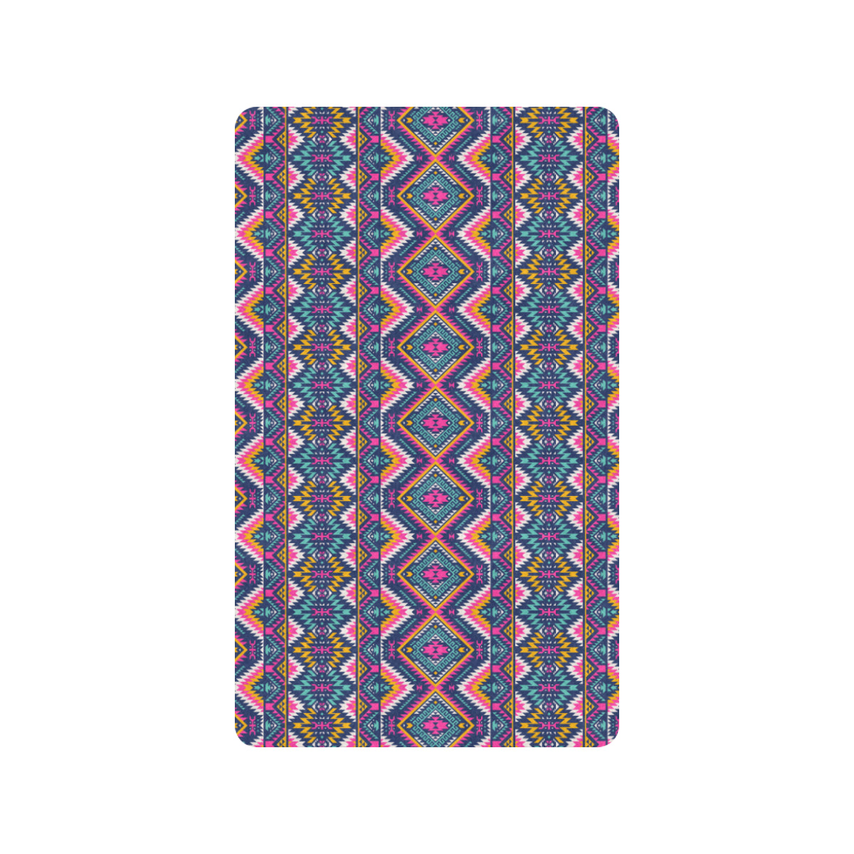 Indian Navajo Pink Themed Design Print Rubber Doormat