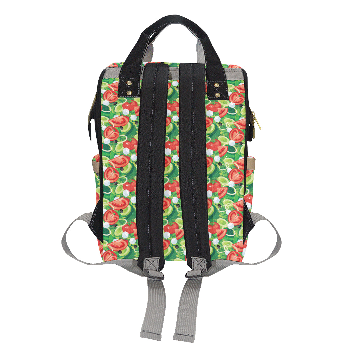 Vegan Salad Themed Design Print Diaper Bag Backpack