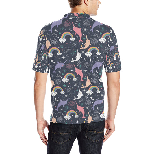Narwhal Pattern Print Design 01 Men Polo Shirt