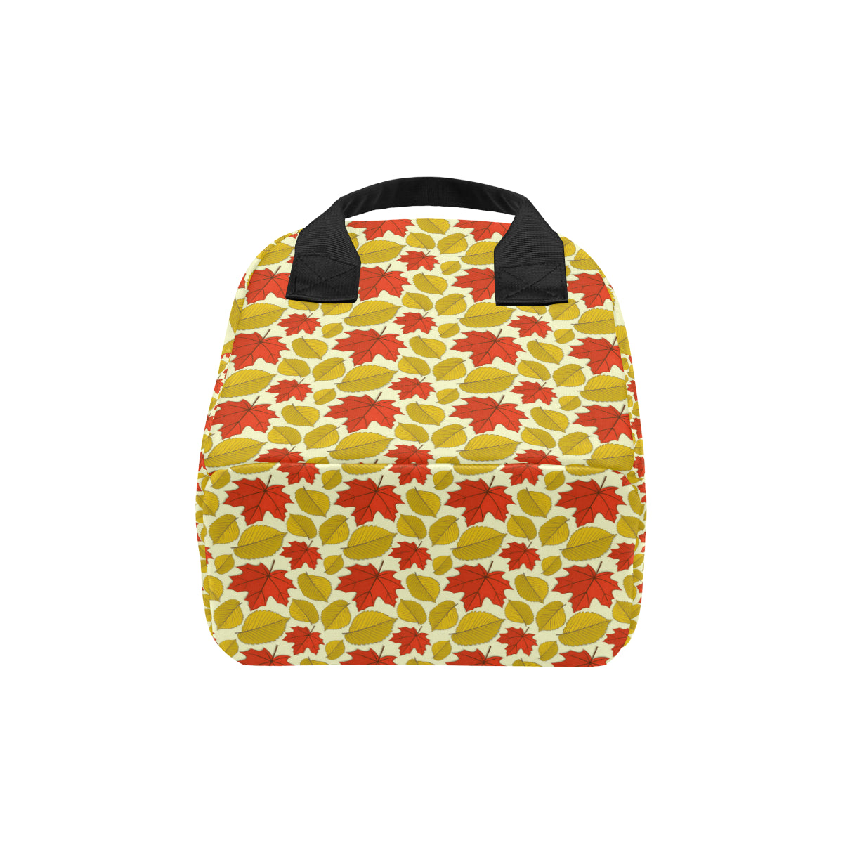 Elm Maple Leave Print Pattern Insulated Lunch Bag