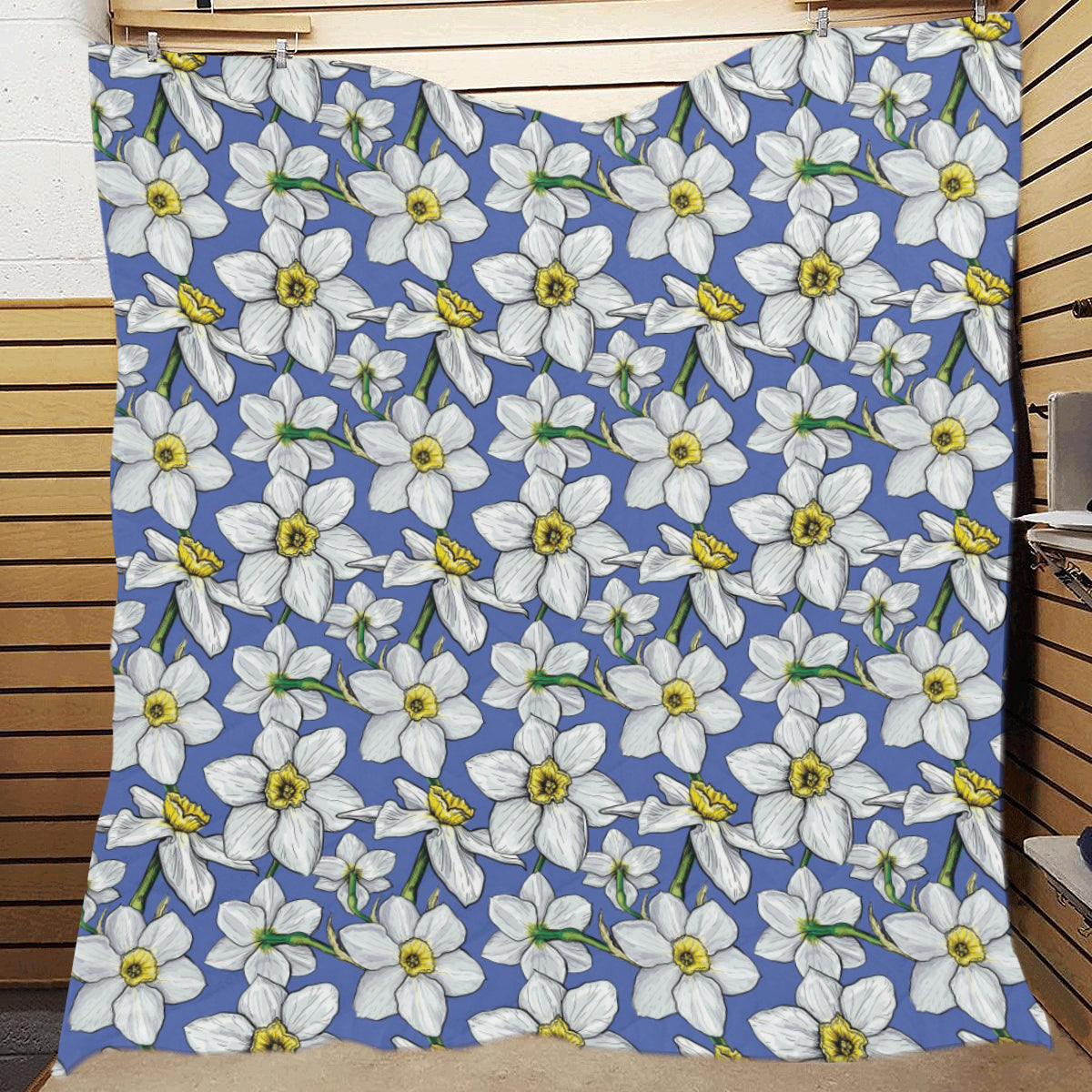 Daffodils Pattern Print Design DF08 Premium Quilt