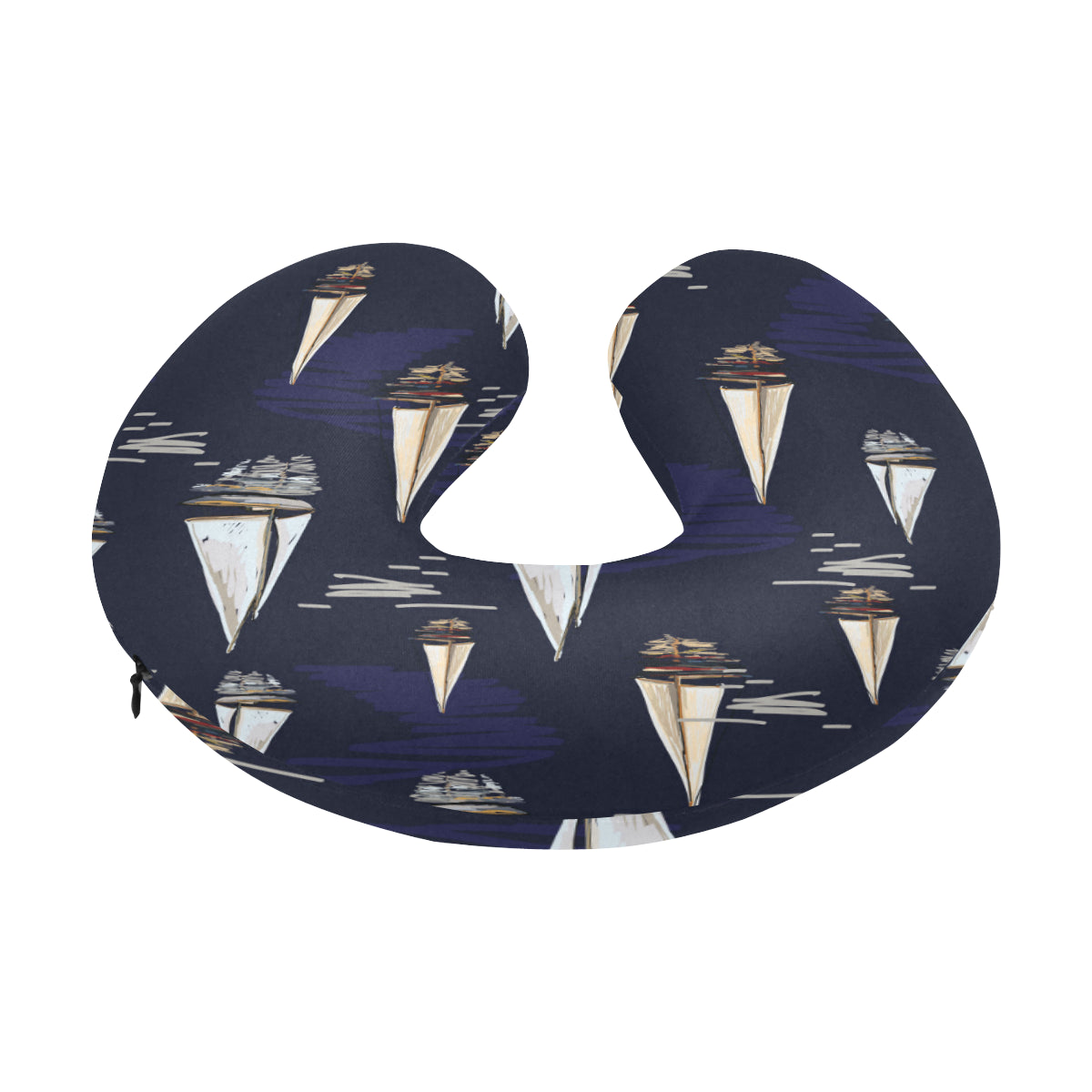 Sailing Ships Pattern Print Design A05 U-Shaped Travel Neck Pillow