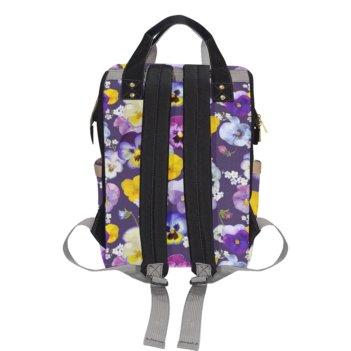 Pansy Pattern Print Design PS02 Diaper Bag Backpack