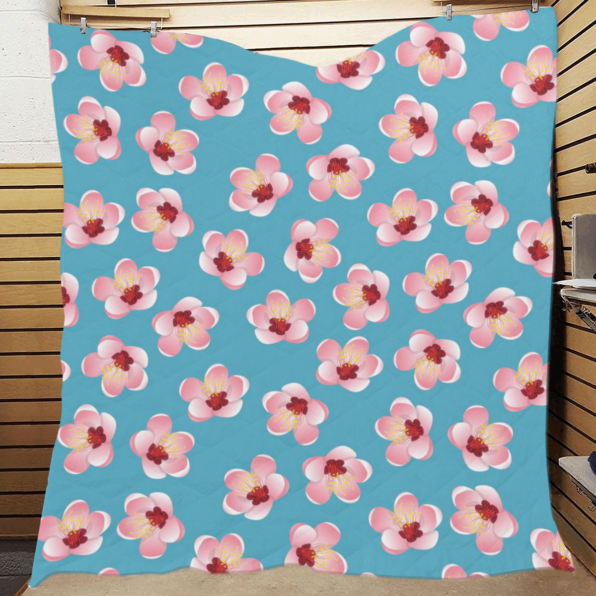 Cherry Blossom Pattern Print Design CB09 Premium Quilt