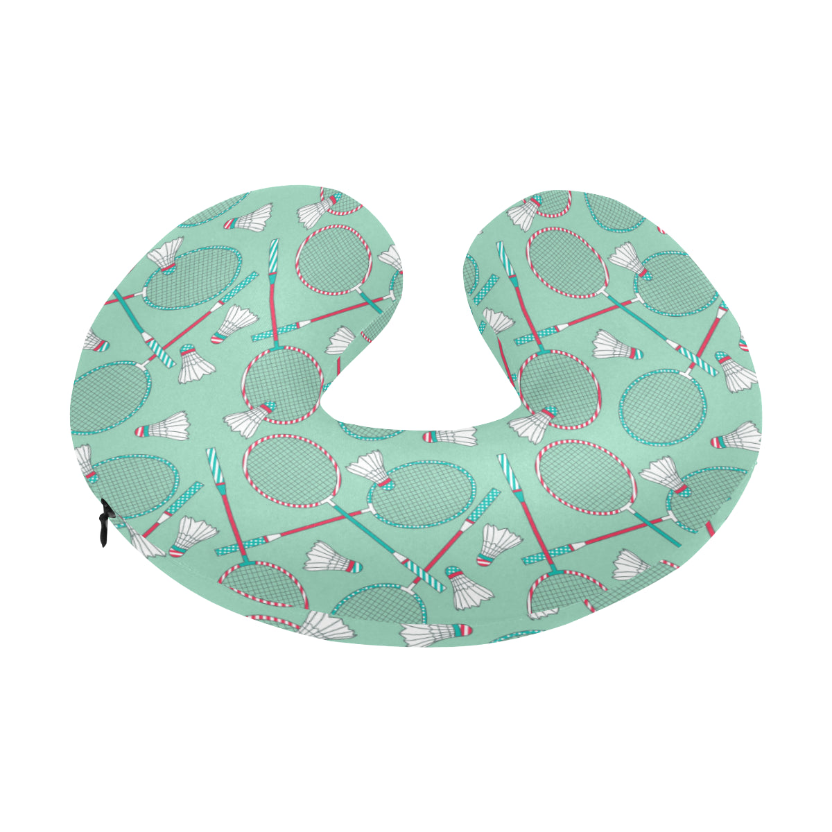 Badminton Pattern Print Design 05 U-Shaped Travel Neck Pillow