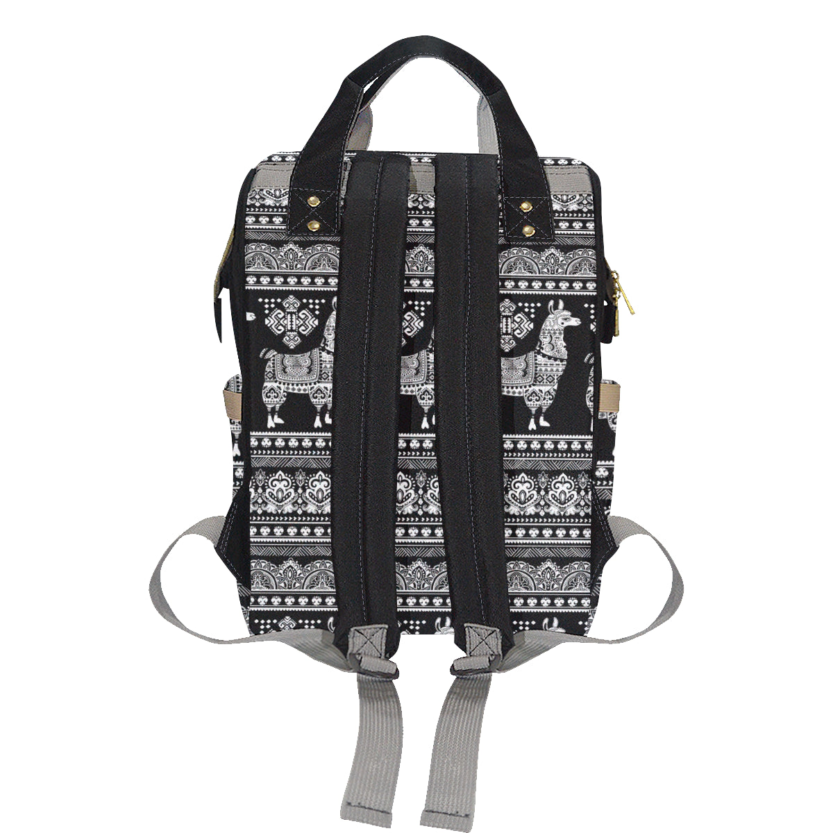 Llama Aztec Style Pattern Print Design 01 Diaper Bag Backpack