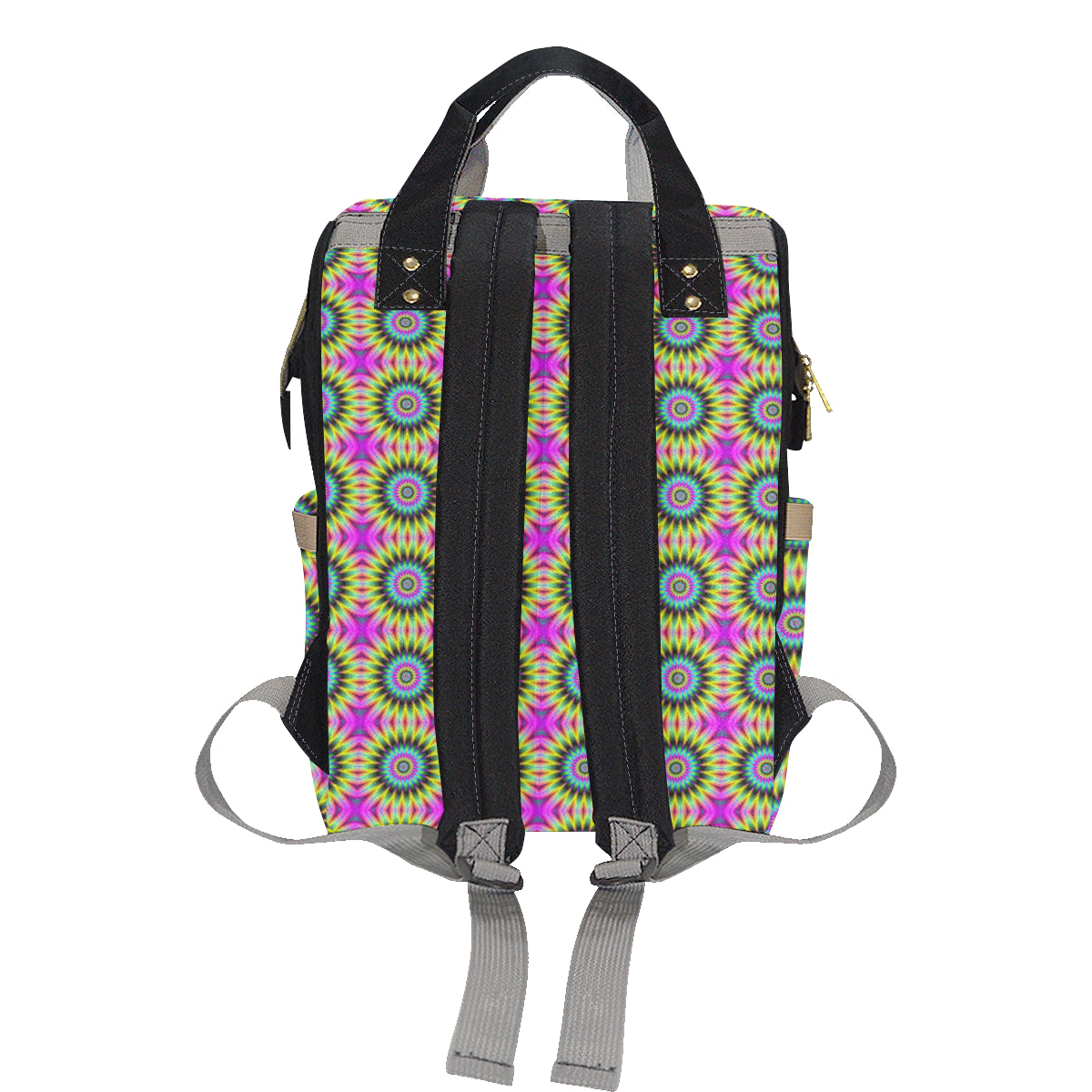 Optical illusion Flower Rainbow Style Diaper Bag Backpack