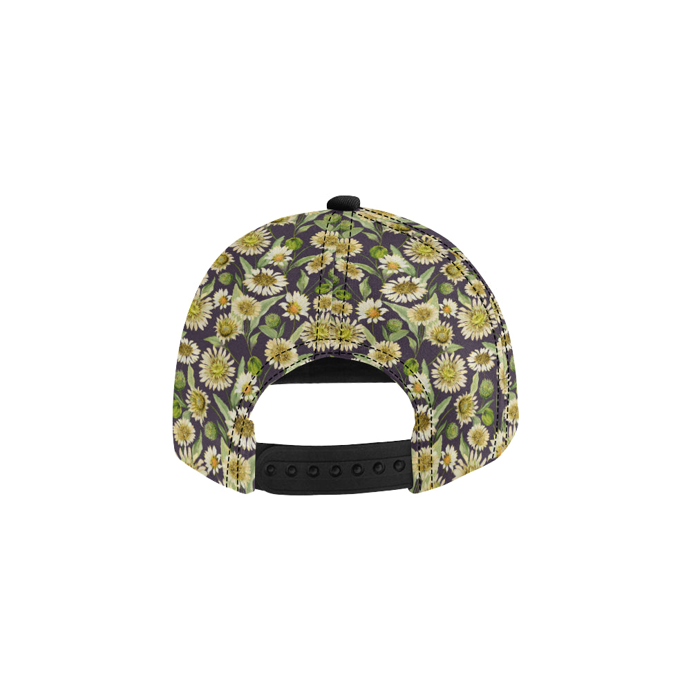 Daisy Vintage Print Pattern Snapback Cap