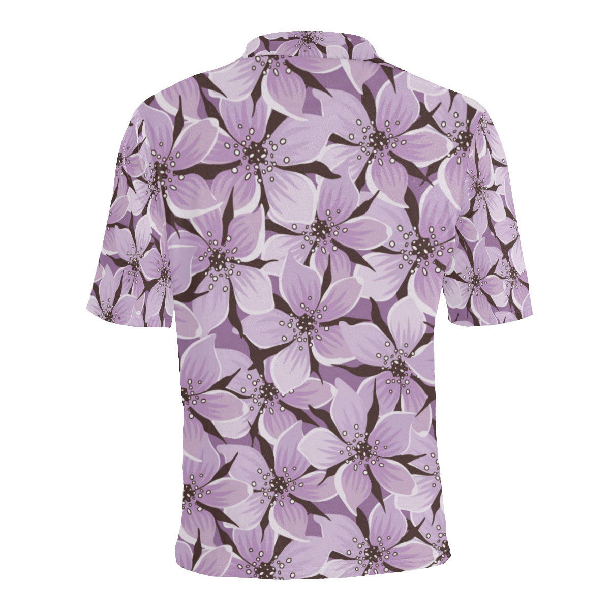 Lilac Pattern Print Design 01 Men Polo Shirt