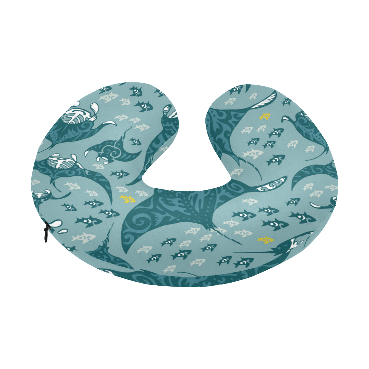 Manta Ray Tribal Pattern Print Design 03 U-Shaped Travel Neck Pillow