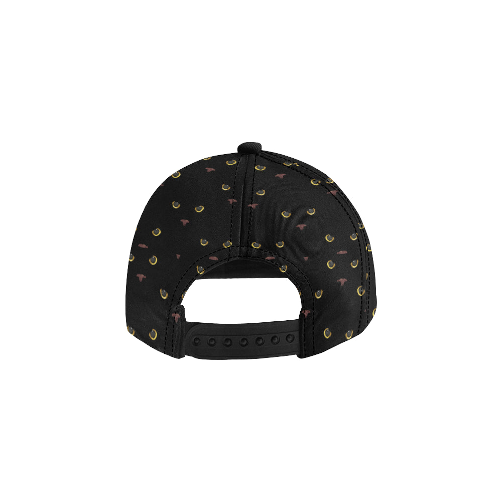 Black Cat Face Print Pattern Snapback Cap