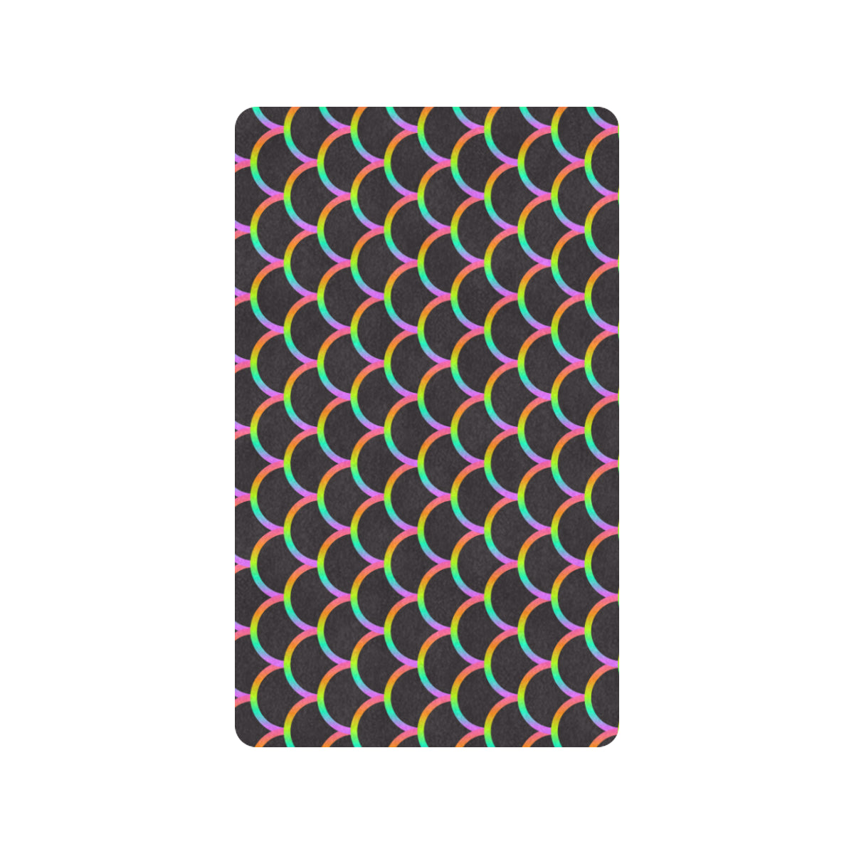 Mermaid Tail Rainbow Design Print Rubber Doormat