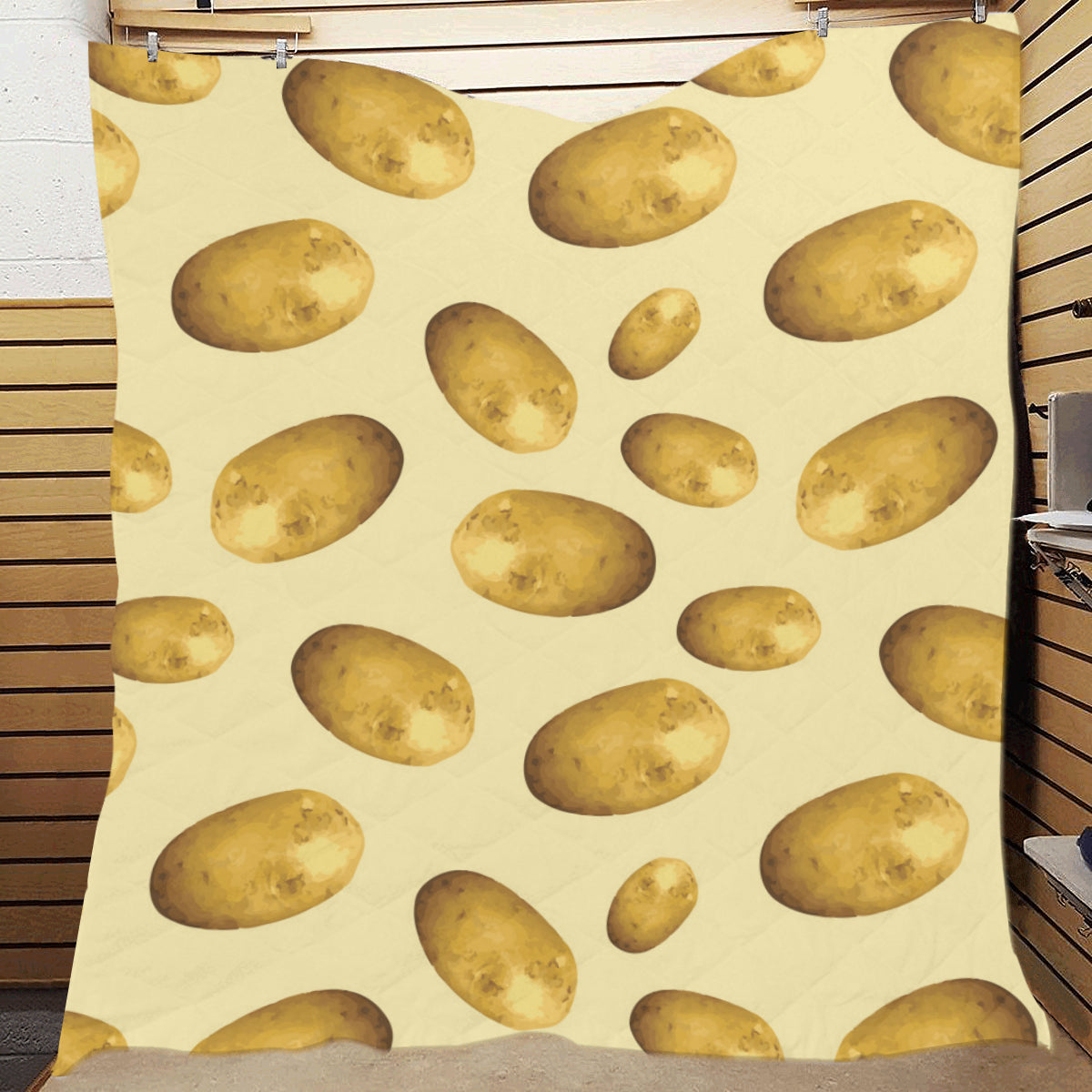 Potato Pattern Print Design A01 Premium Quilt