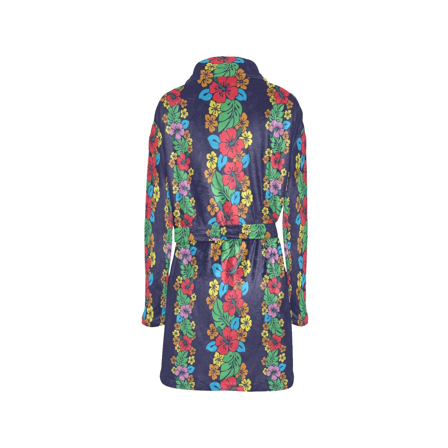 Hawaiian Themed Pattern Print Design H03 Women's Fleece Robe