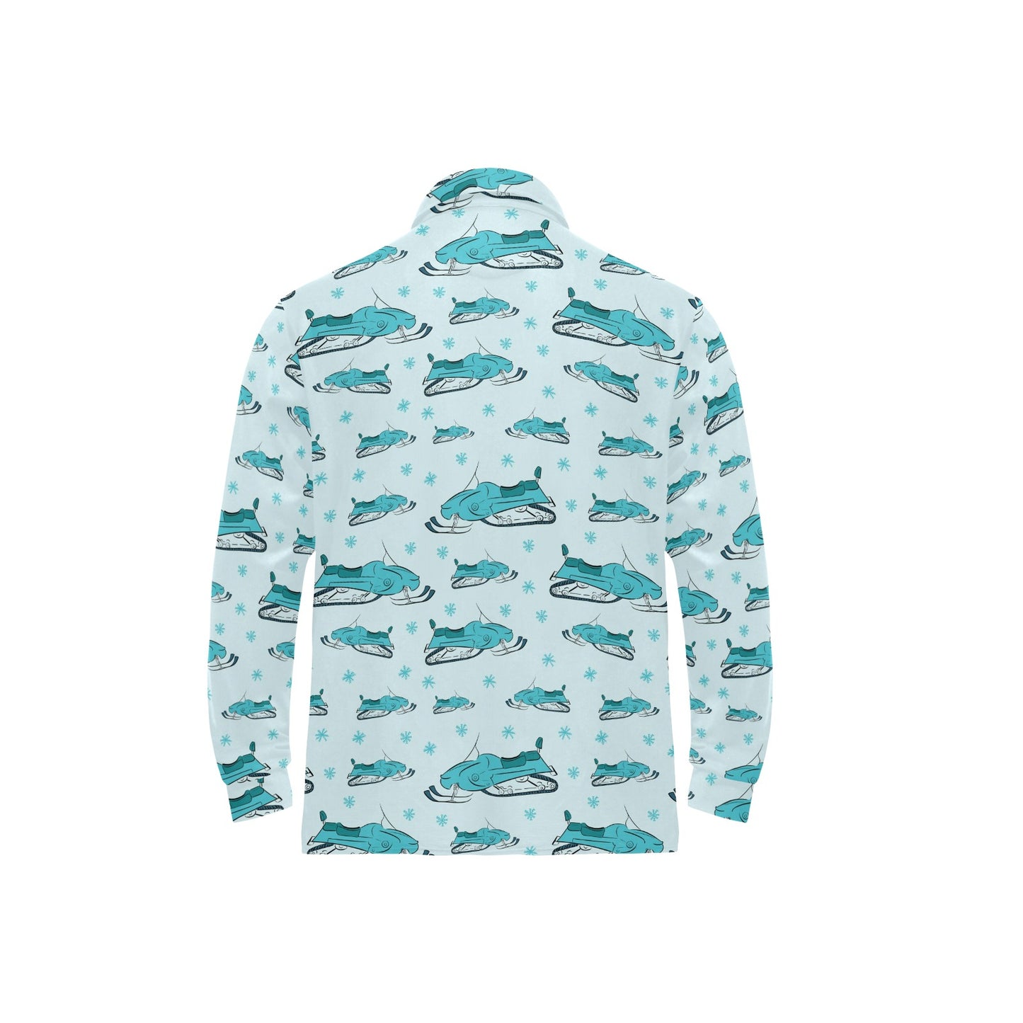 Snowmobile Print Design LKS301 Long Sleeve Polo Shirt For Men's