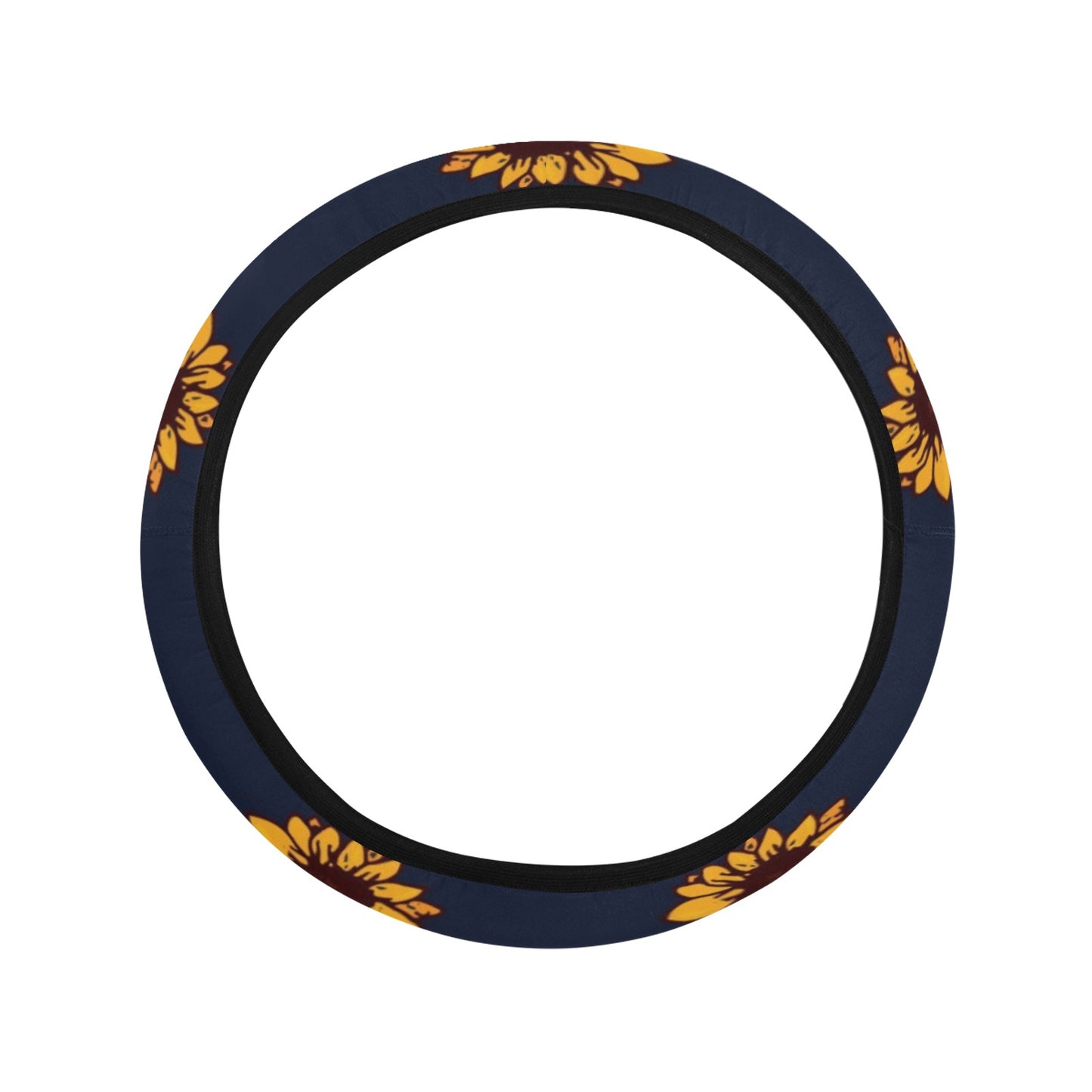 Sunflower Print Design LKS304 Steering Wheel Cover with Elastic Edge