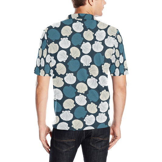 Seashell Print Design LKS3013 Men Polo Shirt