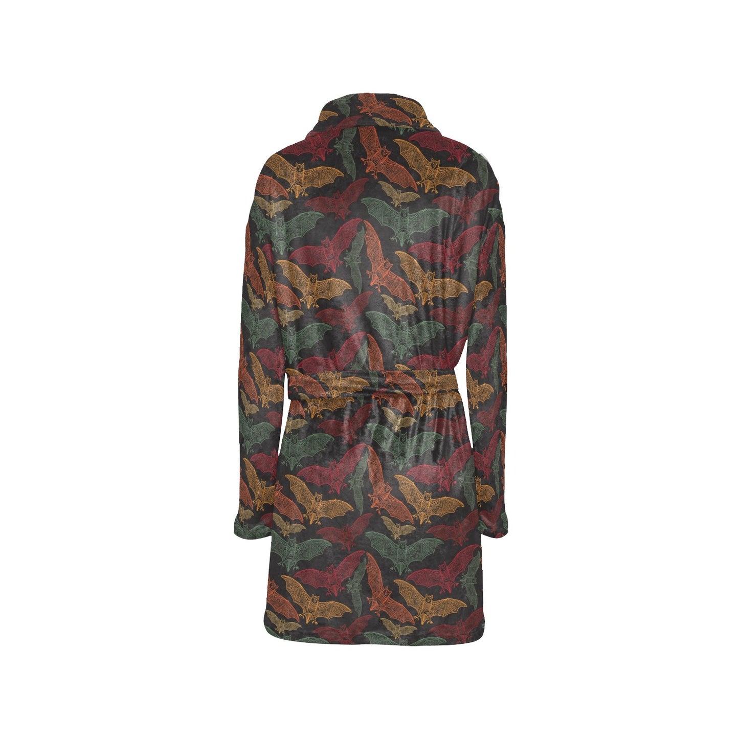 Bat Tribal Pattern Print Design 03 Women's Fleece Robe