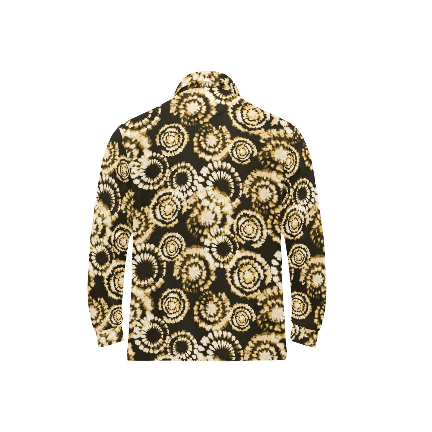 Tie Dye Print Design LKS307 Long Sleeve Polo Shirt For Men's