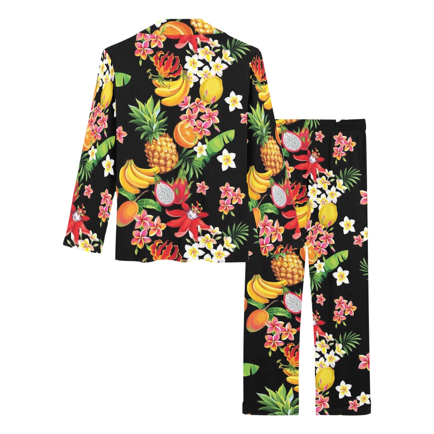 Tropical Fruits Pattern Print Design TF02 Women's Long Pajama Set