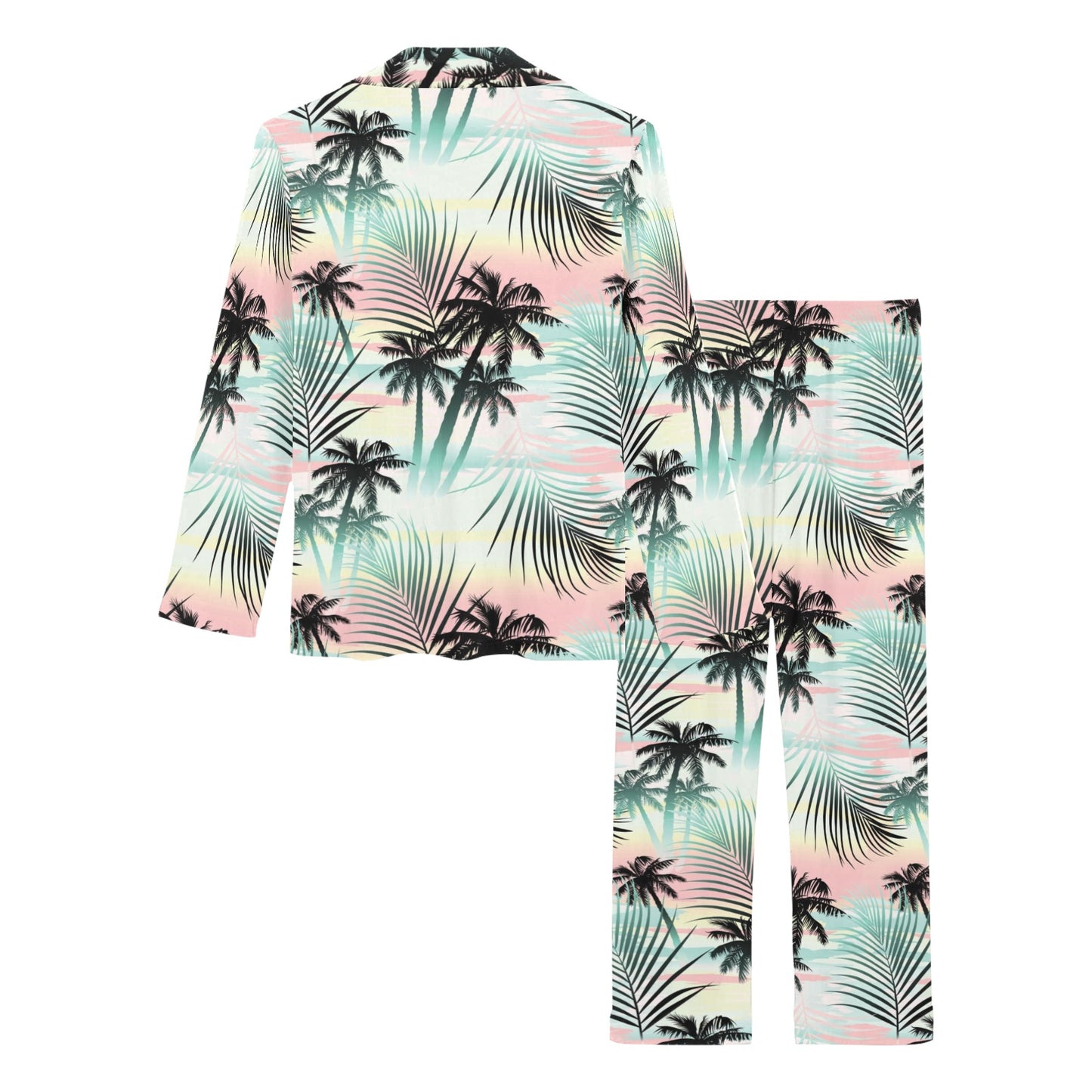 Palm Tree Pattern Print Design A03 Women's Long Pajama Set