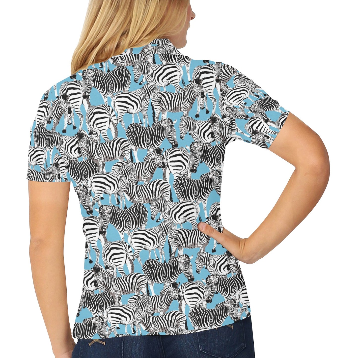 Zebra Print Design LKS305 Women's Polo Shirt