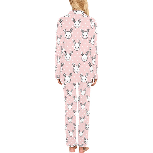 Rabbit Pattern Print Design RB02 Women's Long Pajama Set