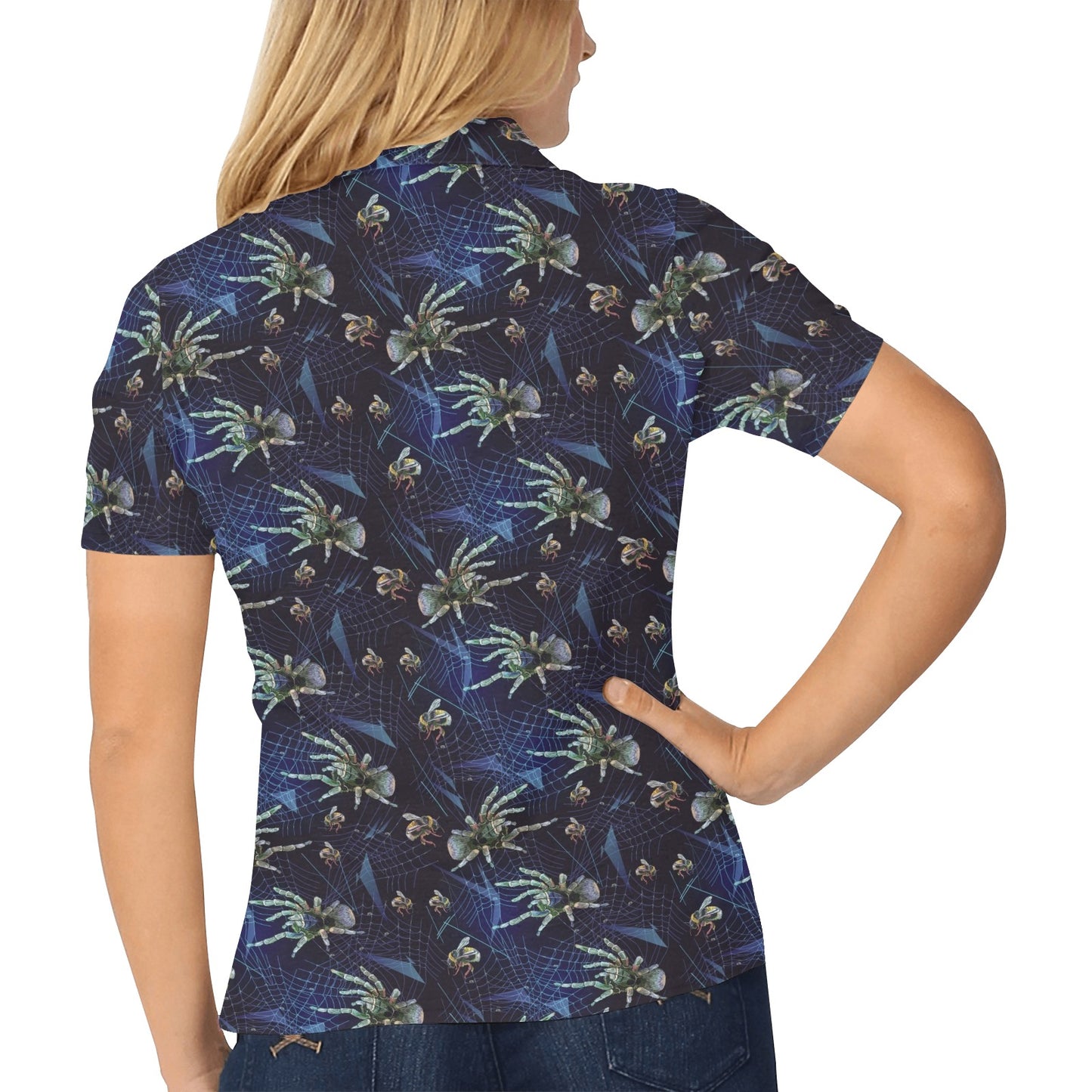 Tarantula Print Design LKS401 Women's Polo Shirt