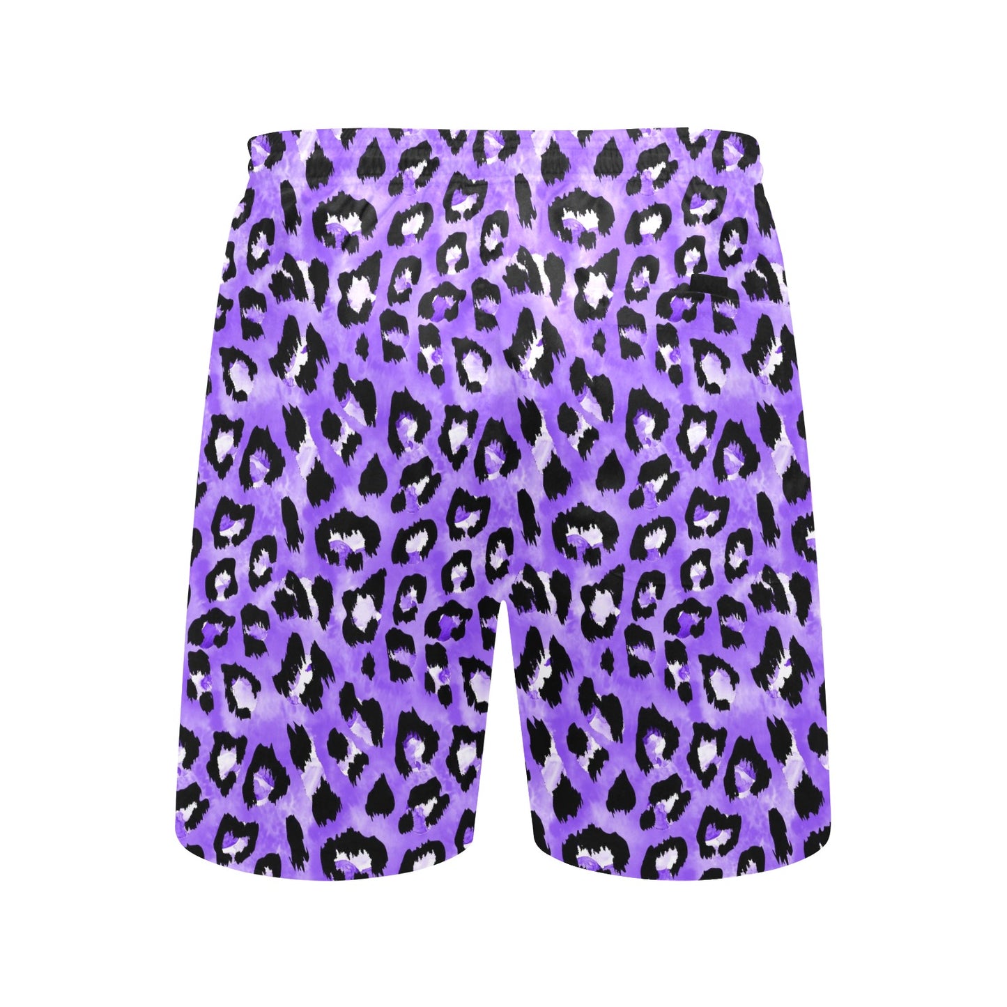 Leopard Purple Skin Print Men's Swim Trunks Beach Shorts
