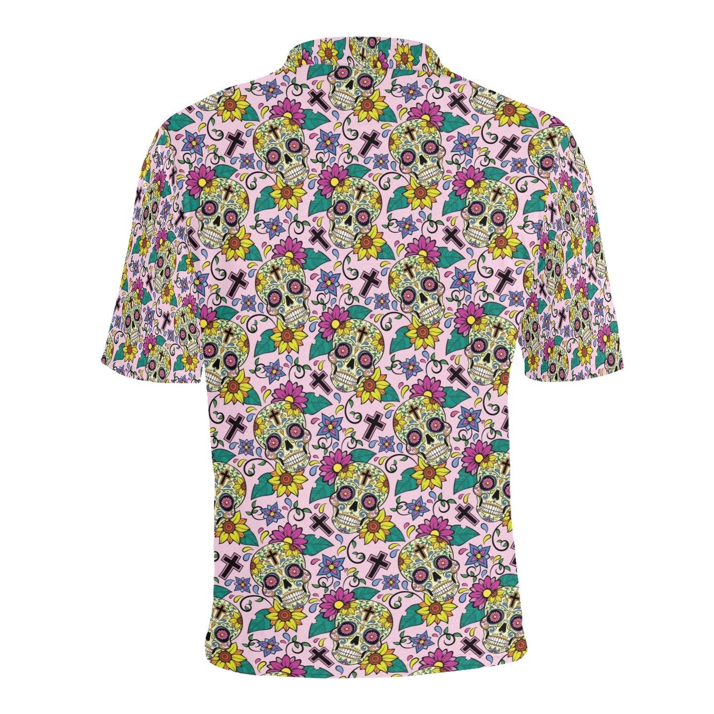 Sugar Skull Print Design LKS307 Men Polo Shirt