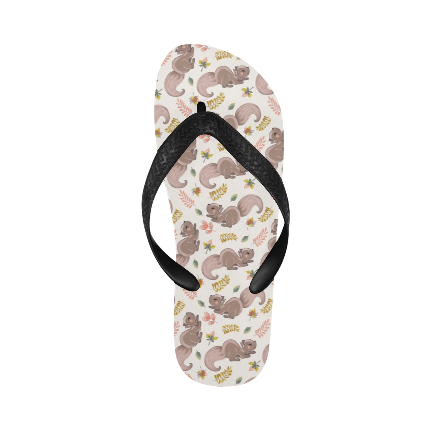 Squirrel Print Design LKS307 Flip Flops