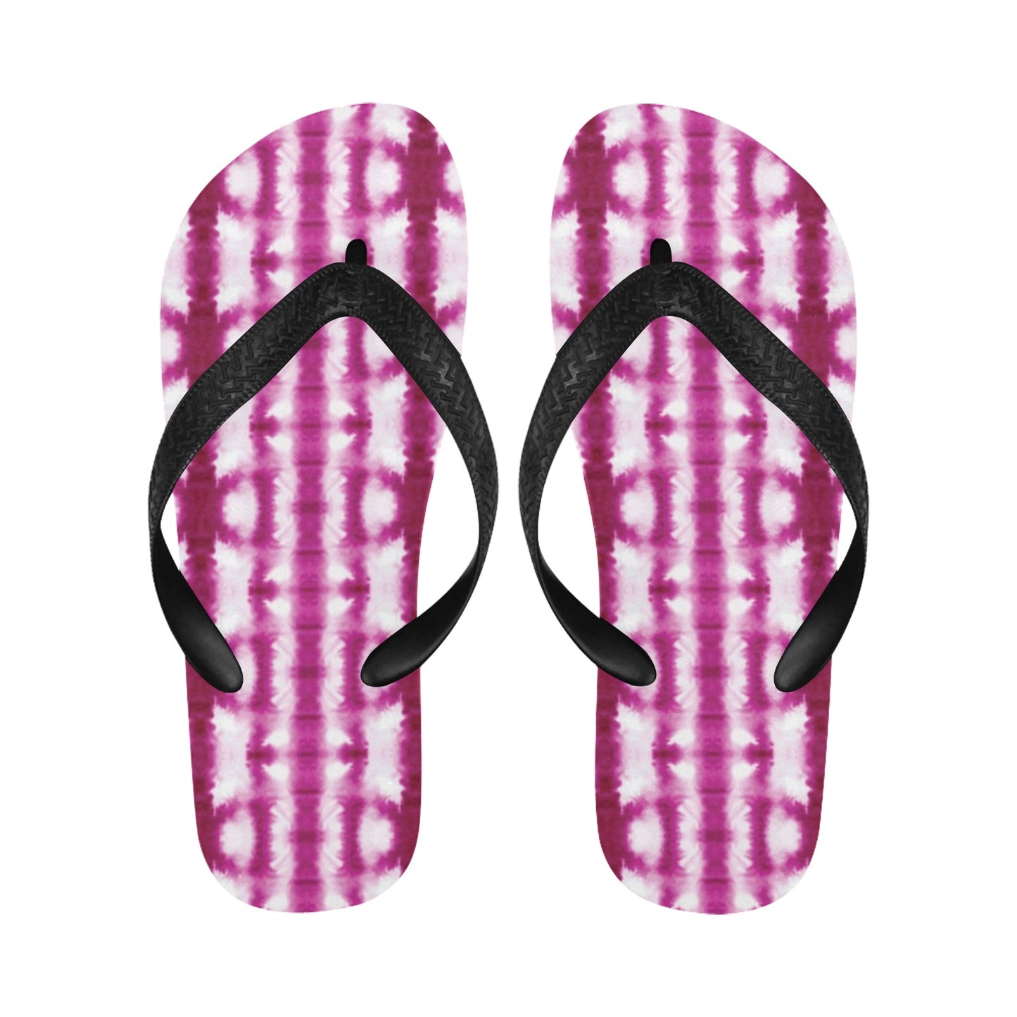 Tie Dye Dark Pink Print Design LKS303 Flip Flops