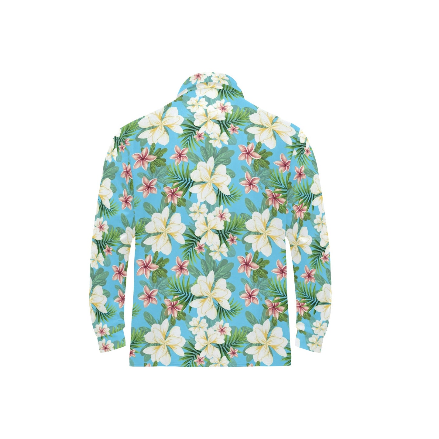 Plumeria Pattern Print Design PM028 Long Sleeve Polo Shirt For Men's