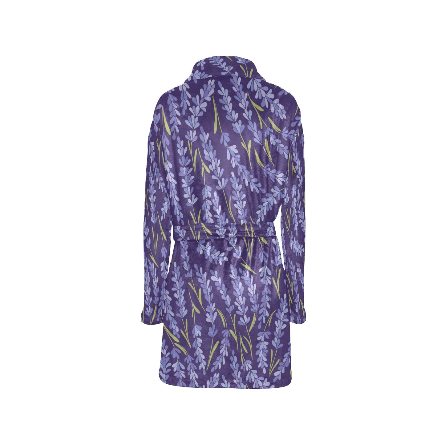 Lavender Pattern Print Design 03 Women's Fleece Robe