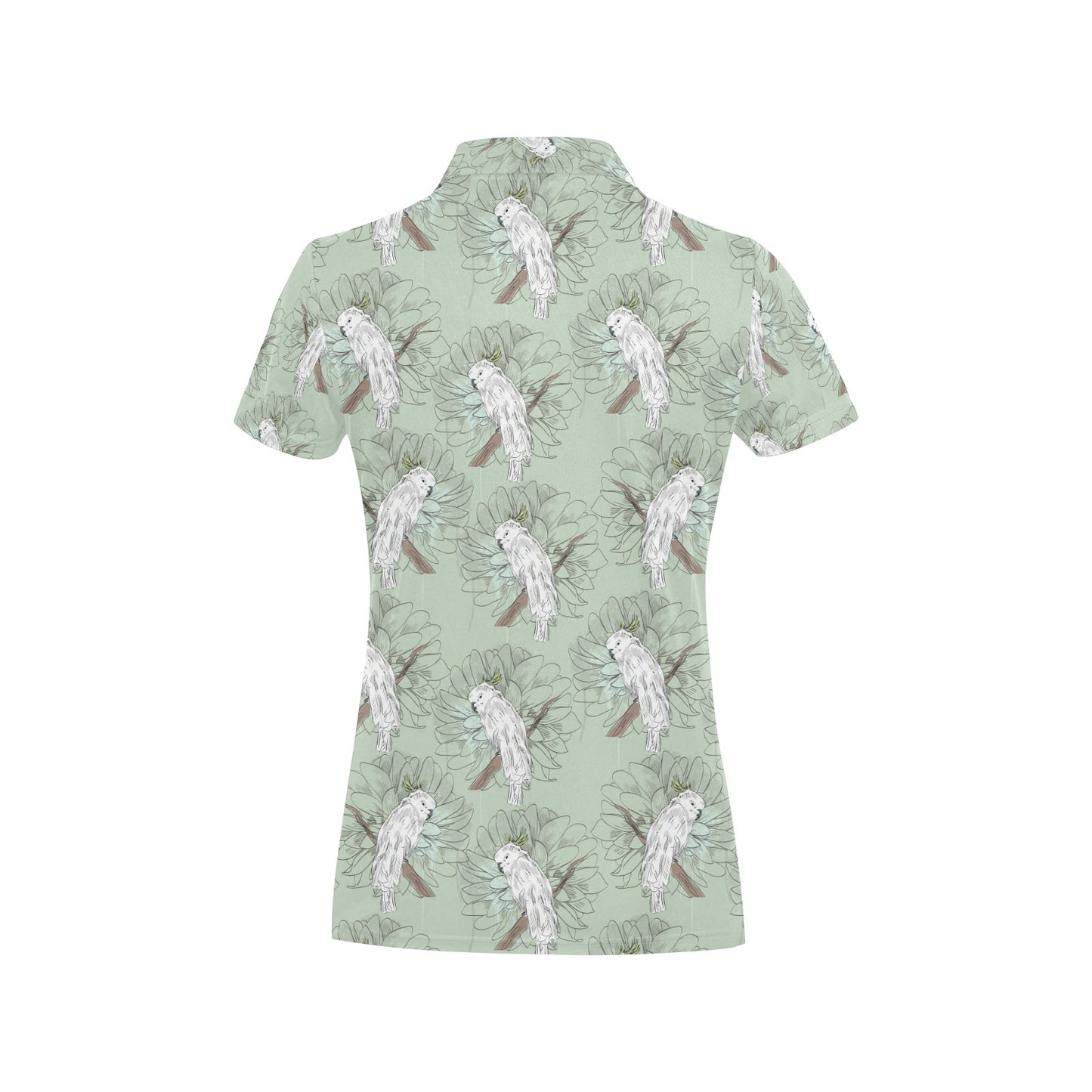 Cockatiel Pattern Print Design 01 Women's Polo Shirt