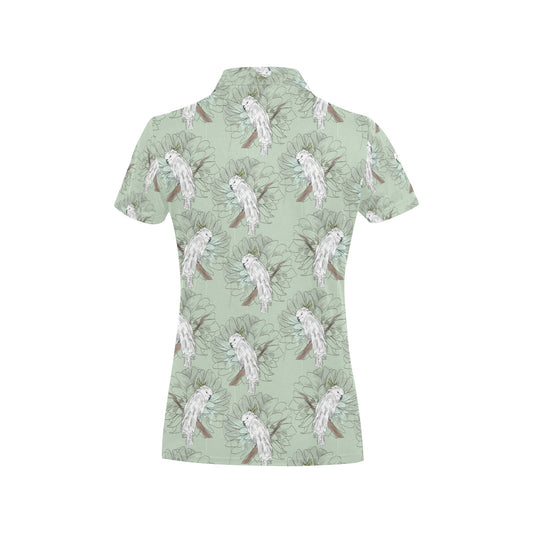 Cockatiel Pattern Print Design 01 Women's Polo Shirt
