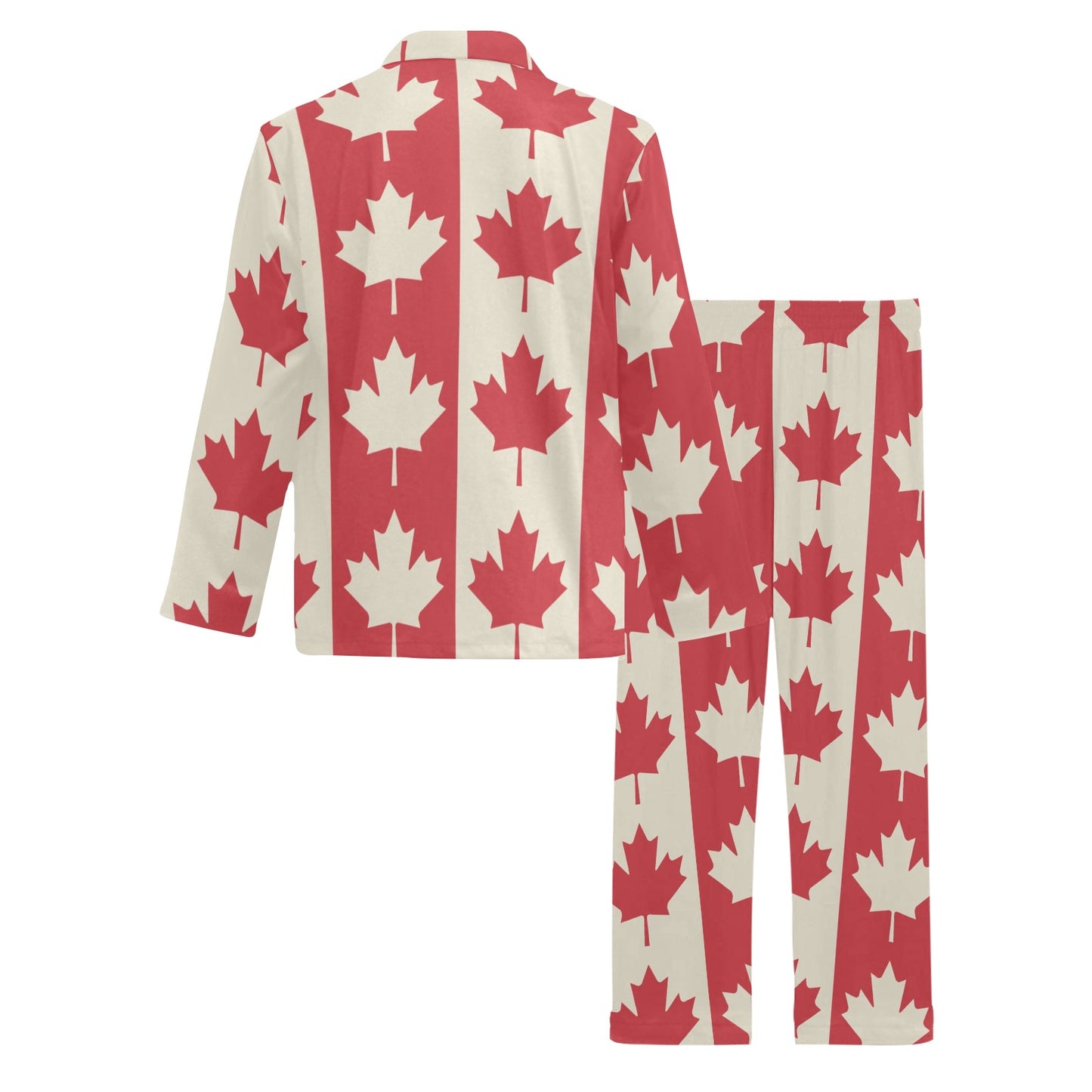 Maple Leaf Pattern Print Design 02 Men's Long Pajama Set