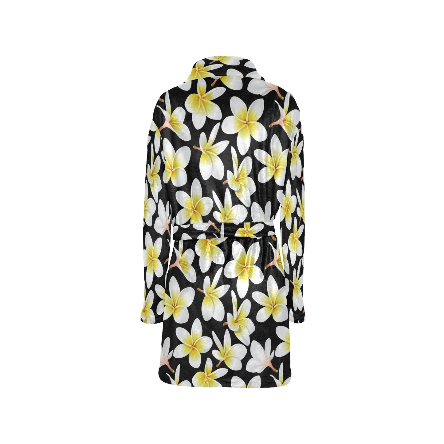 Yellow Plumeria Hawaiian Flowers Women's Fleece Robe
