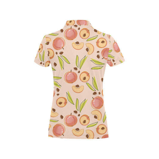 Peach Pattern Print Design A01 Women's Polo Shirt