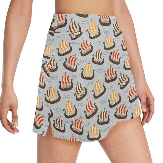Vikings Print Design LKS308 17" Golf & Pickleball Skort with Pockets