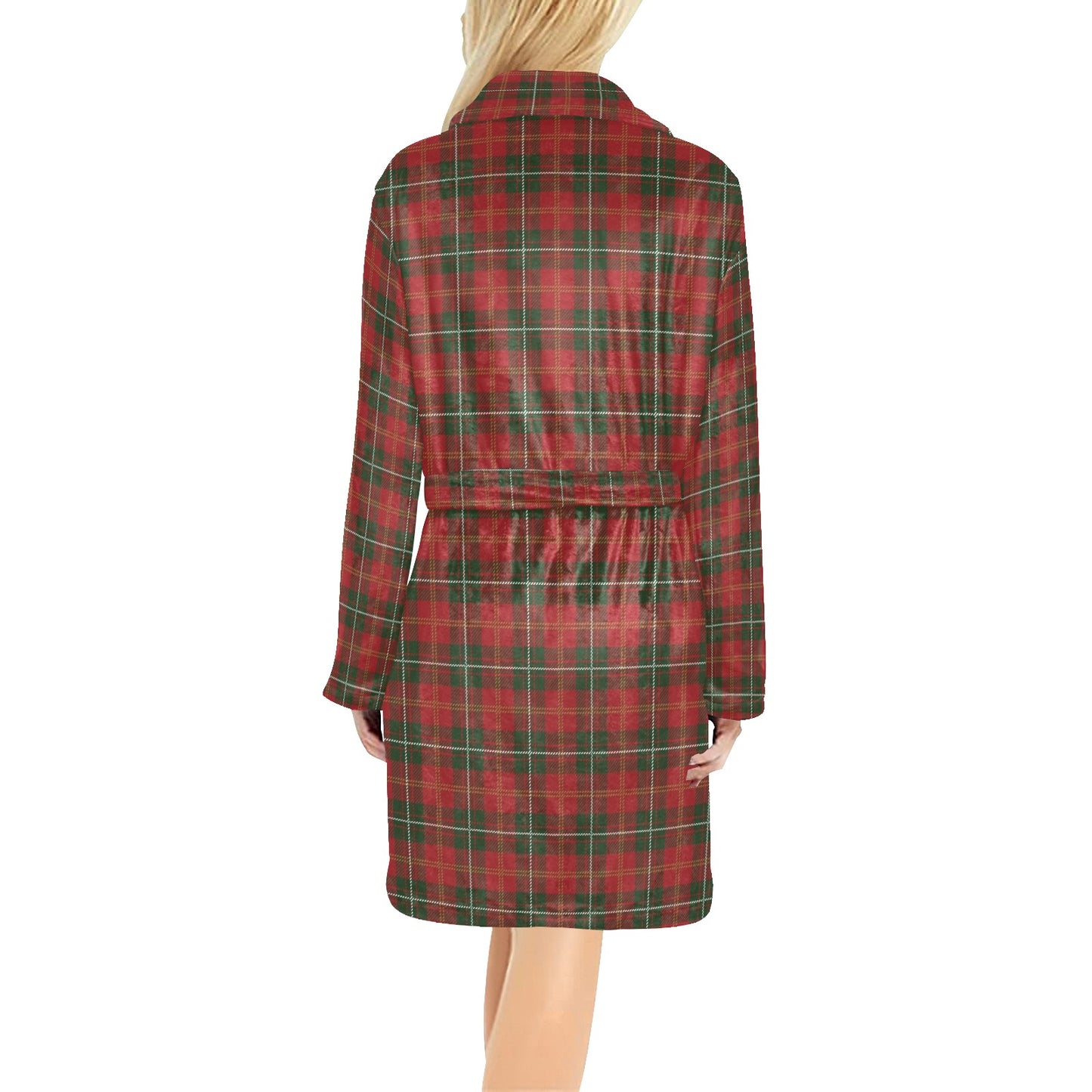 Holiday Tartan Plaid Pattern Women's Fleece Robe