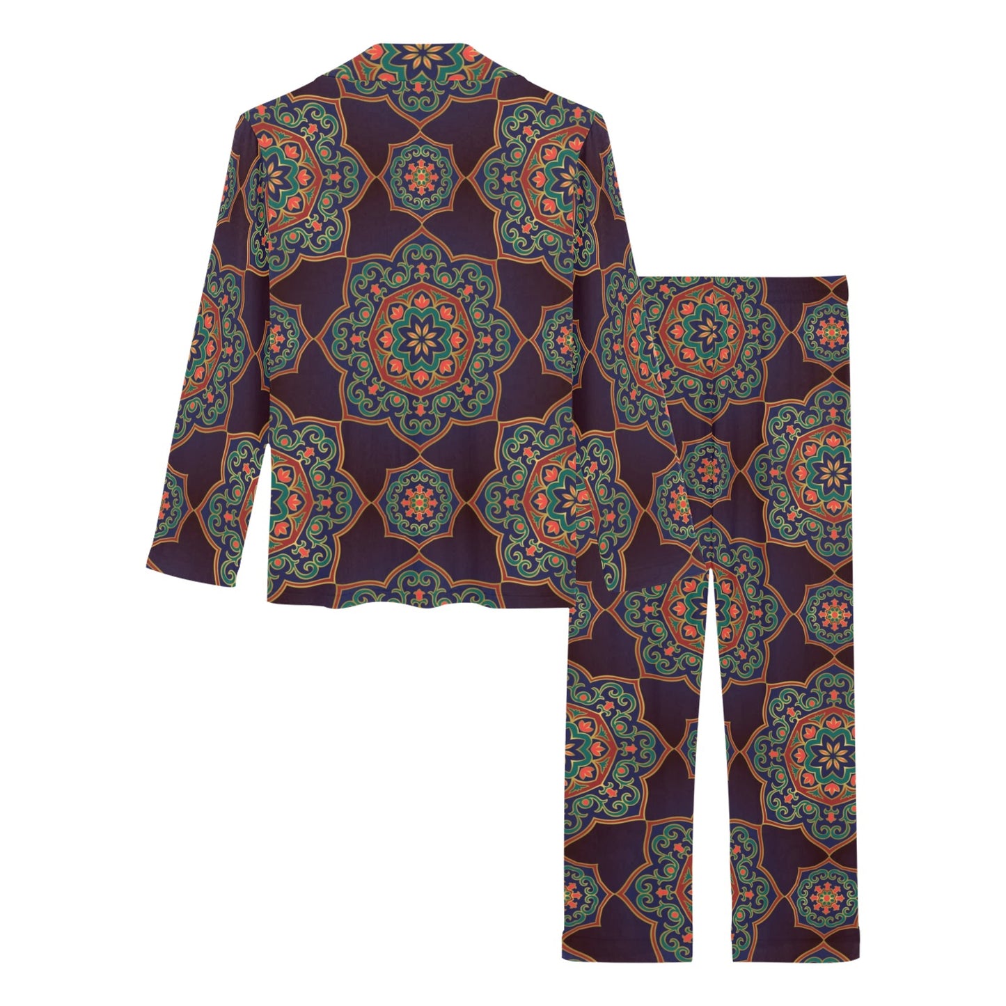 Medallion Pattern Print Design 03 Women's Long Pajama Set