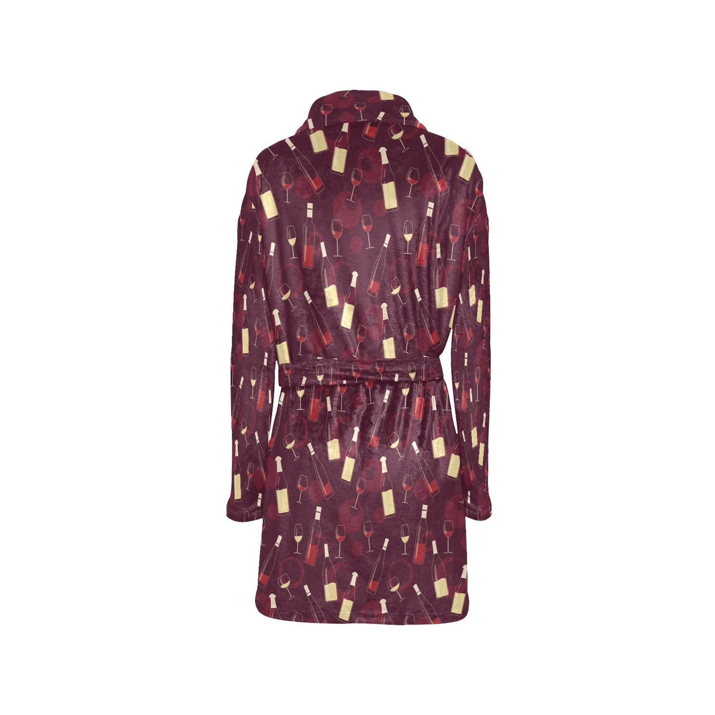 Wine Themed Print Design LKS302 Women's Fleece Robe