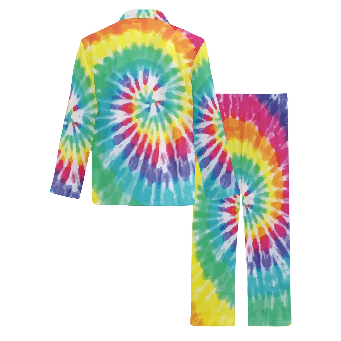 Tie Dye Men's Long Pajama Set
