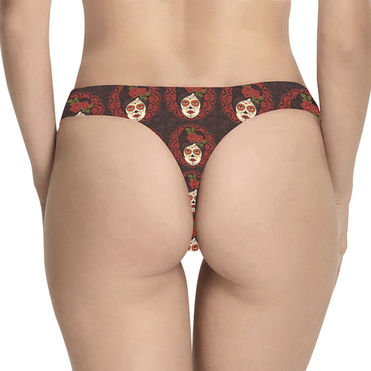 Day of the Dead Mexican Girl Women's Thongs