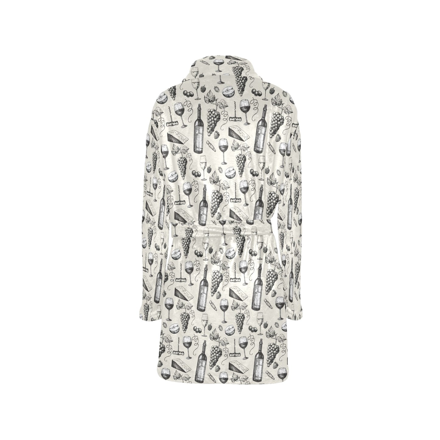 Wine Themed Print Design LKS306 Women's Fleece Robe