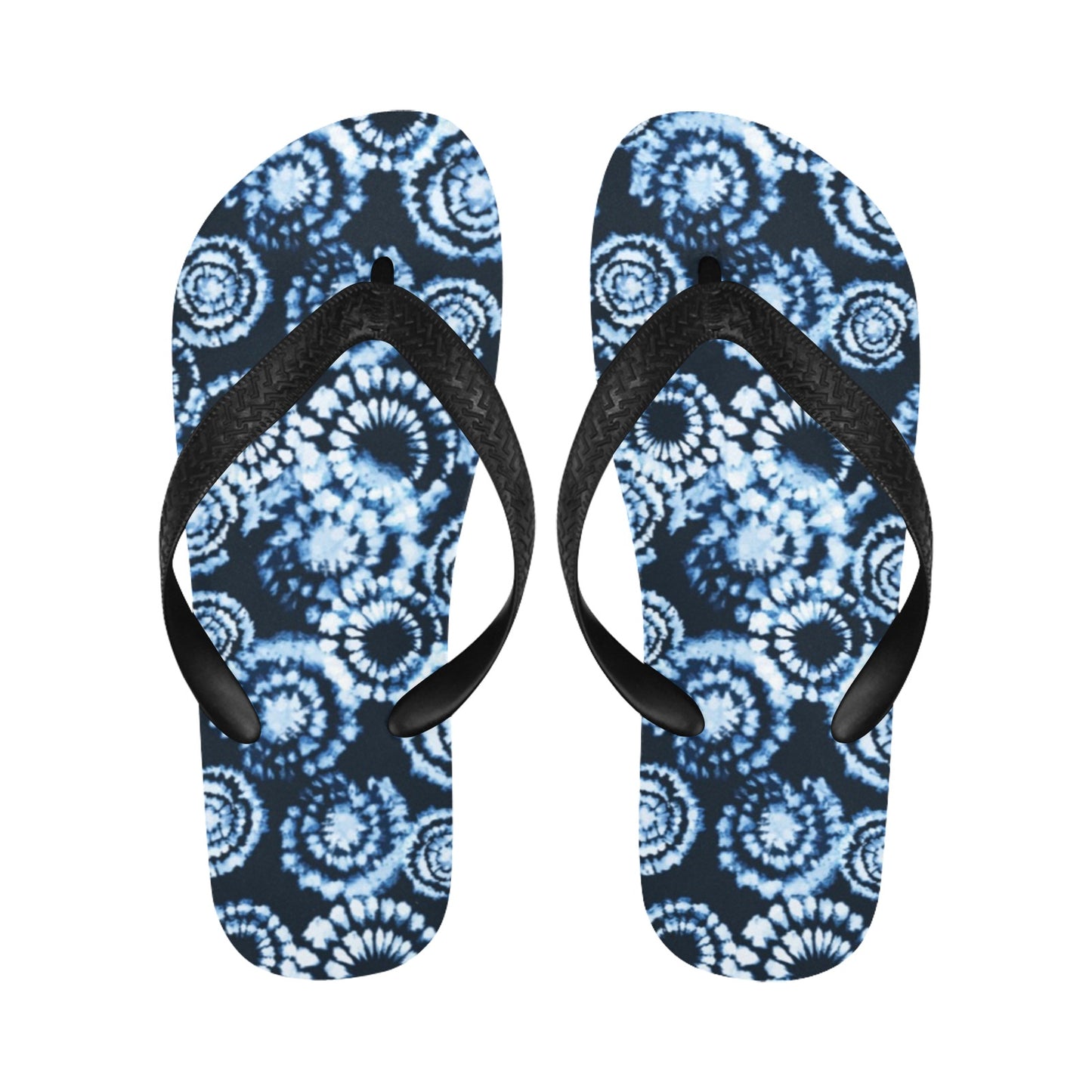 Tie Dye Dark Blue Print Design LKS306 Flip Flops