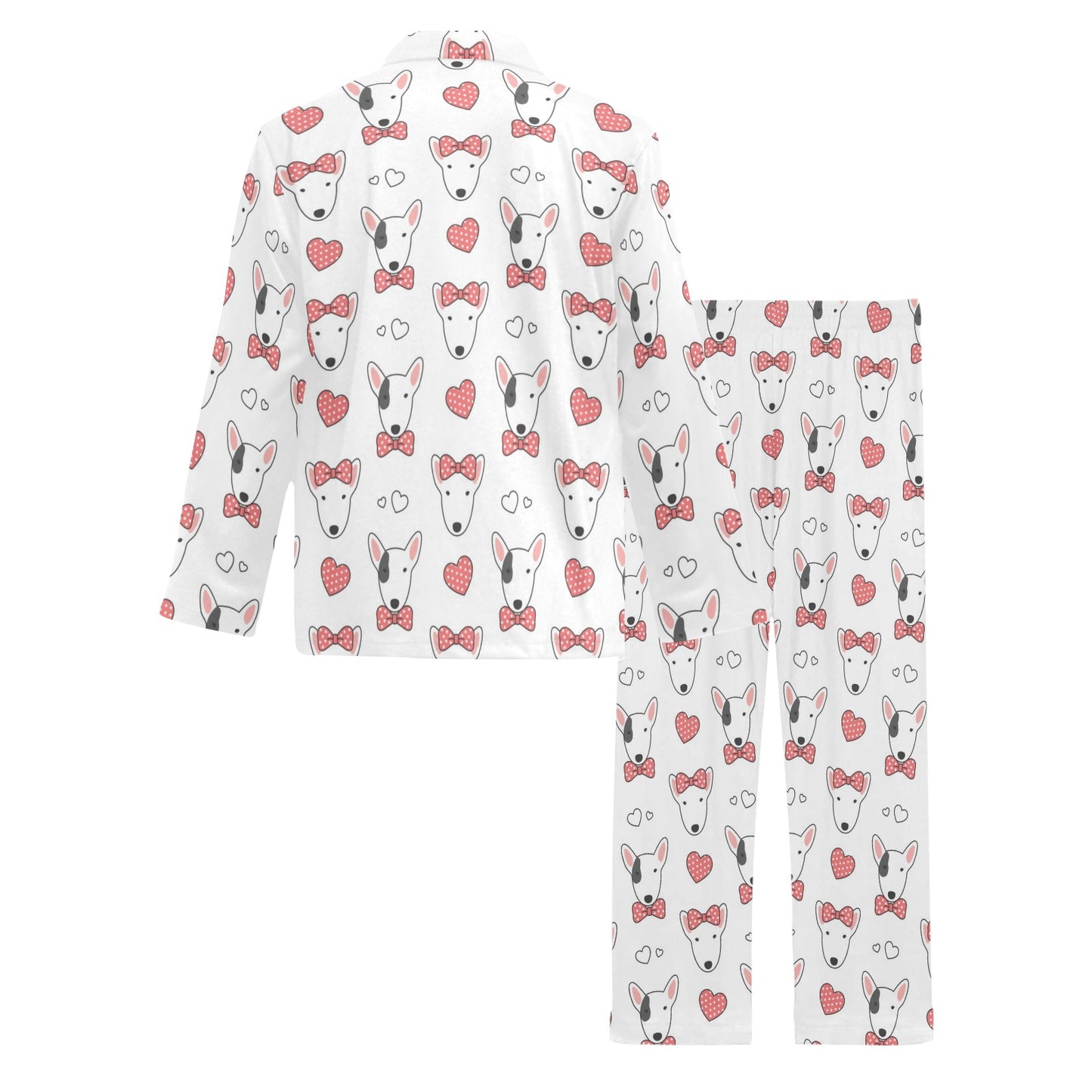 Bull Terriers Pattern Print Design 08 Men's Long Pajama Set