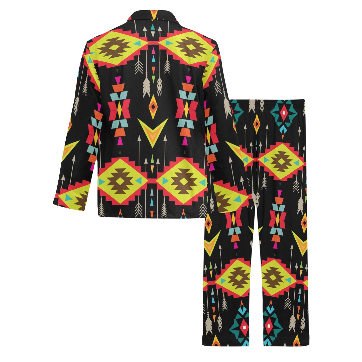 Native Pattern Print Design A05 Men's Long Pajama Set