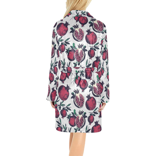 Pomegranate Pattern Print Design PG01 Women's Fleece Robe